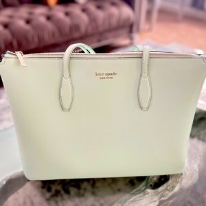 Kate Spade (AUTHENTIC) Large Zip Top Tote Mint Green Includes dust bag